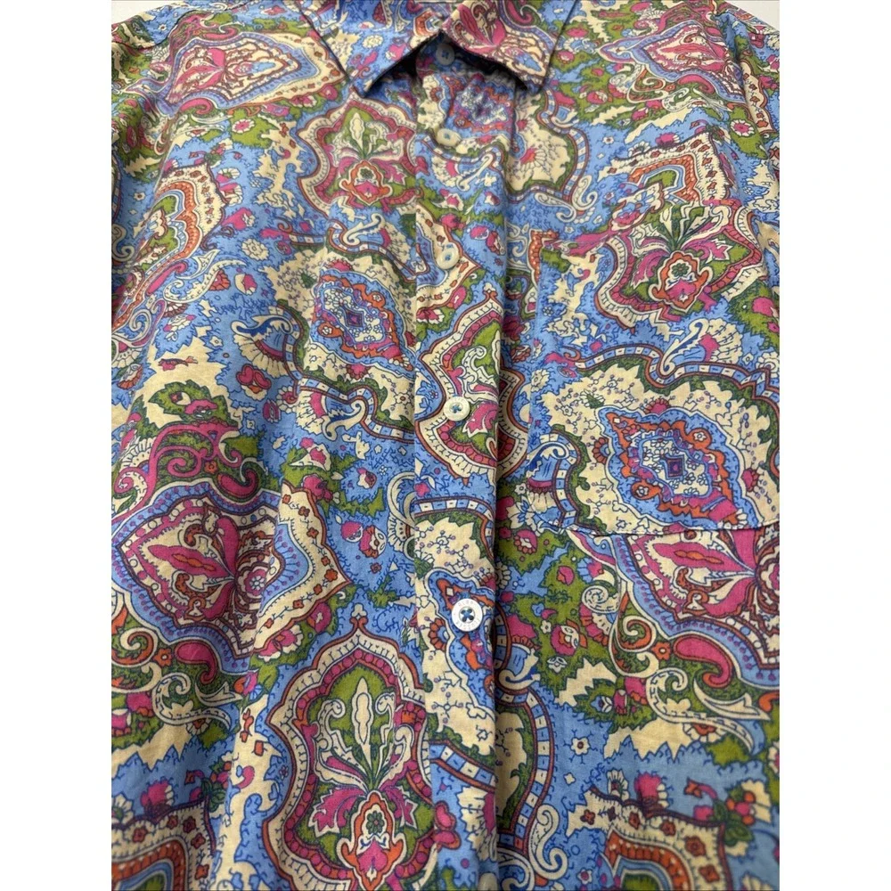 Alan Flusser Long Sleeve Shirt Mens 2XL XXL Multicolor Paisley Button Down Loud‎ - Picture 5 of 8